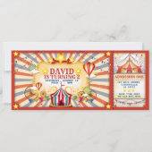 Circus Birthday Ticket Uitnodiging (Voorkant)