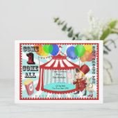 Circus Birthday Uitnodiging (Staand voorkant)