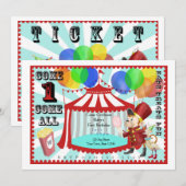Circus Birthday Uitnodiging (Voorkant / Achterkant)