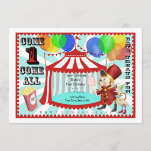 Circus Birthday Uitnodiging