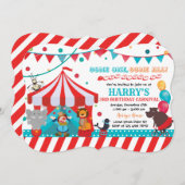 Circus Birthday Uitnodiging (Voorkant / Achterkant)