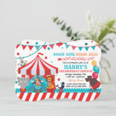 Circus Birthday Uitnodiging (Staand voorkant)