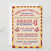 Circus Birthday Uitnodiging (Voorkant)