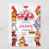 Circus Birthday Uitnodiging (Voorkant)