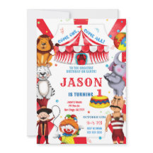 Circus Birthday Uitnodiging