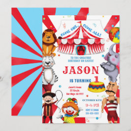 Circus Birthday Uitnodiging