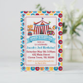 Circus Birthday Uitnodiging (Staand voorkant)