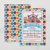 Circus Birthday Uitnodiging (Voorkant / Achterkant)