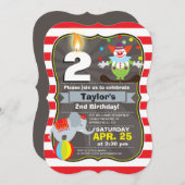 Circus Birthday Uitnodiging (Voorkant / Achterkant)
