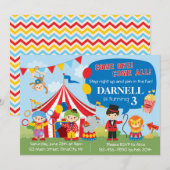 Circus Birthday Uitnodiging (Voorkant / Achterkant)