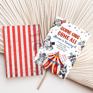 Circus Birthday Uitnodiging | Carnaval-uitnodiging