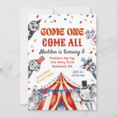 Circus Birthday Uitnodiging | Carnaval-uitnodiging (Voorkant)