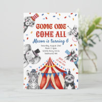 Circus Birthday Uitnodiging | Carnaval-uitnodiging