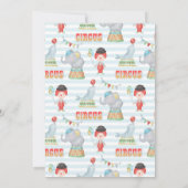 Circus Birthday-uitnodiging, kom er eentje, kom al Kaart (Achterkant)