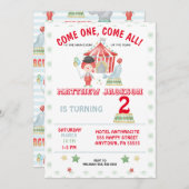 Circus Birthday-uitnodiging, kom er eentje, kom al Kaart (Voorkant / Achterkant)