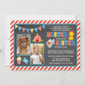 Circus Birthday Uitnodiging | Siblings-carnaval (Voorkant)