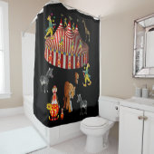 Circus black children's douchegordijn (In situ)