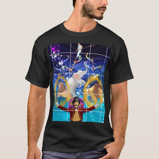 Circus Blauwe achtergrond T-shirt (Voorkant)
