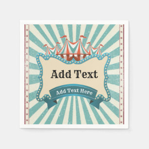 Circus Blauwgroen Red Tent  Birthday Party Napki Servet