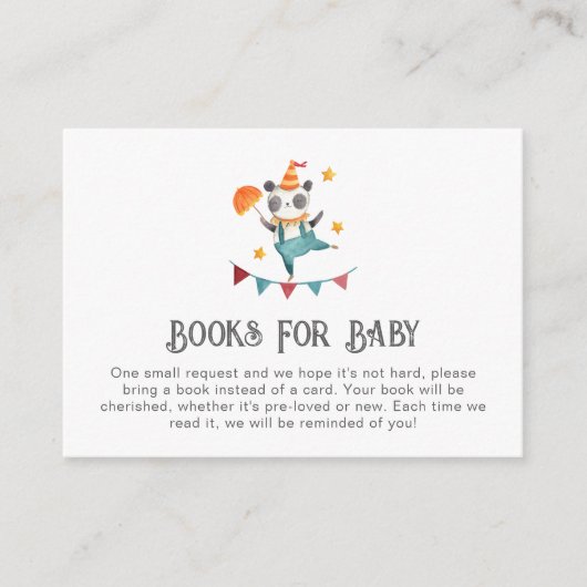 Circus Books voor Baby Kaart | Carnaval Baby showe (Voorkant)