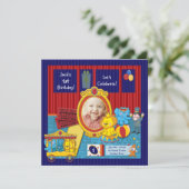 Circus Boys Foto 1e Verjaardagsfeest Kaart (Staand voorkant)