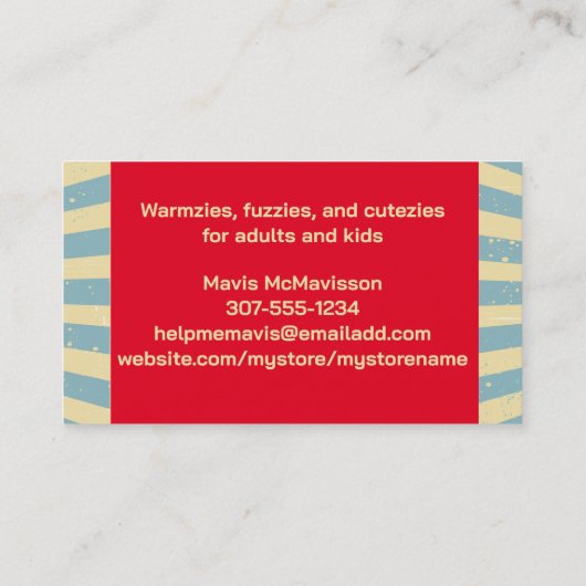  circus breinaalden ambachtelijk show visitekaartje (Achterkant)