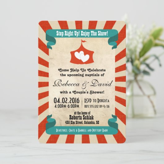 Circus Bridal Shower Kaart (Staand voorkant)