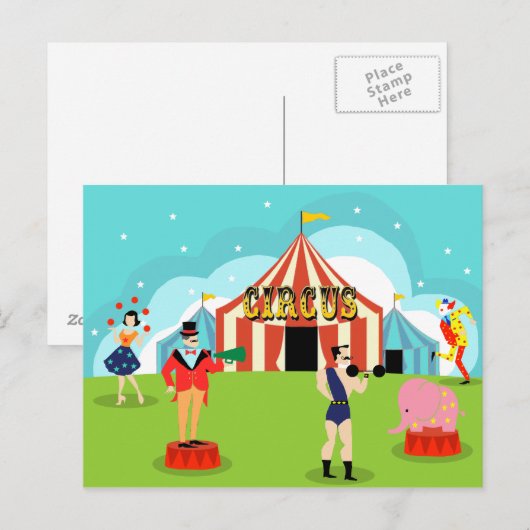  Circus Briefkaart (Voorkant / Achterkant)