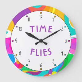 Circus Bright Colors Time Flies Grote Klok