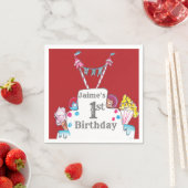  Circus Cake 1st Birthday Waterverf Servet (Insitu)