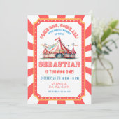 Circus Carnaval 1e verjaardagsfeest Kaart (Staand voorkant)