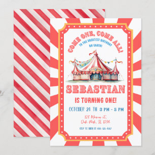Circus Carnaval 1e verjaardagsfeest Kaart