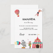 Circus carnaval baby douche uitnodigingen (Voorkant / Achterkant)