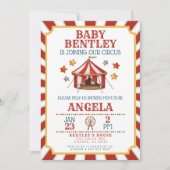 Circus Carnaval Baby shower Uitnodiging (Voorkant)