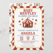 Circus Carnaval Baby shower Uitnodiging (Voorkant / Achterkant)