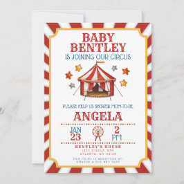 Circus Carnaval Baby shower Uitnodiging