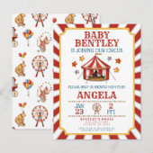 Circus Carnaval Baby shower Uitnodiging (Voorkant / Achterkant)
