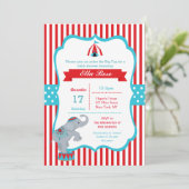 Circus Carnaval Big Top Baby Shower Uitnodigingen (Staand voorkant)