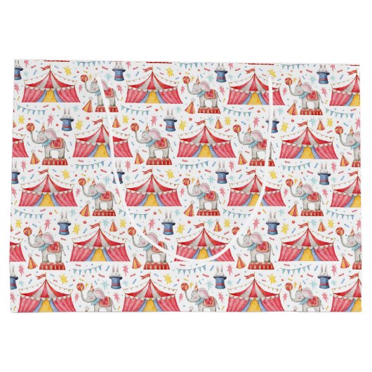 Circus Carnaval Big Top Wrapping Paper Groot Cadeauzakje (Achterkant)