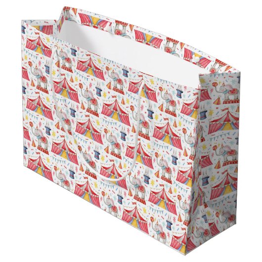 Circus Carnaval Big Top Wrapping Paper Groot Cadeauzakje (Achterkant Gekanteld)