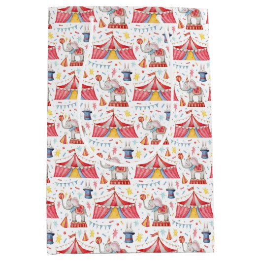 Circus Carnaval Big Top Wrapping Paper Medium Cadeauzakje (Voorkant)