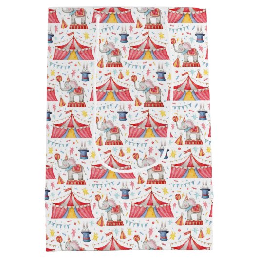 Circus Carnaval Big Top Wrapping Paper Medium Cadeauzakje (Achterkant)