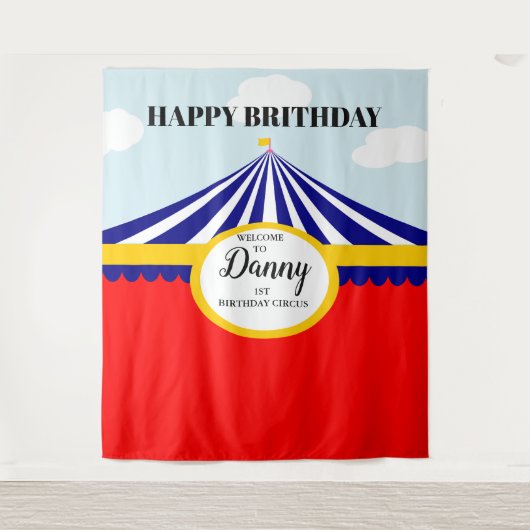 CIRCUS carnaval BIRTHDAY BACKDROP Wandkleed (Voorkant)