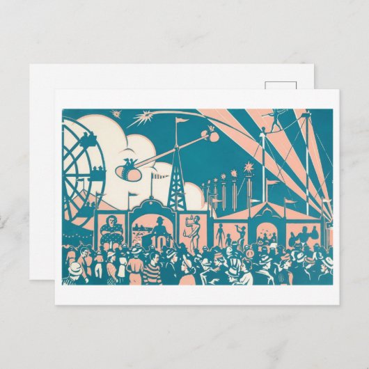 Circus / Carnaval Briefkaart (Voorkant / Achterkant)