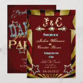 circus carnaval bruiloft uitnodiging 3 (Voorkant / Achterkant)