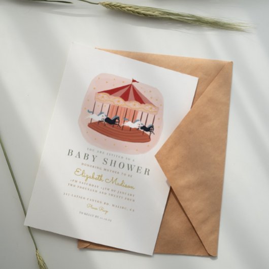 Circus Carnaval Carrousel Festival Baby shower Kaart