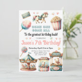 Circus Carnaval Carrousel Festival Verjaardag Kaart (Staand voorkant)