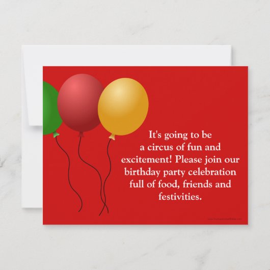 Circus Carnaval Cheer Aangepaste Uitnodigingen (Achterkant)