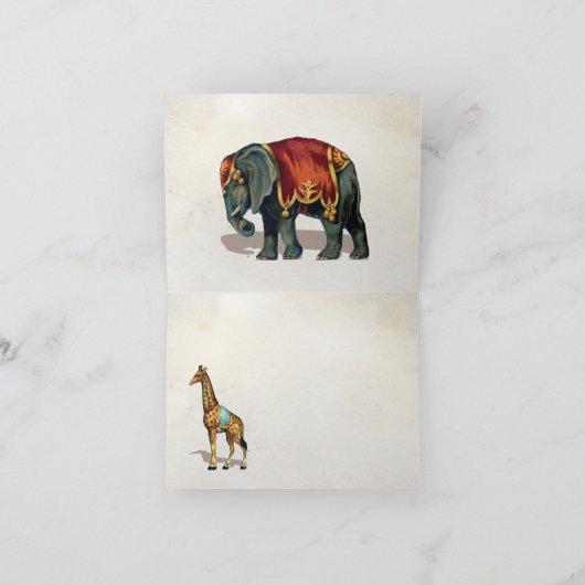 Circus Carnaval Dieren Dank u briefkaarten (Binnen)