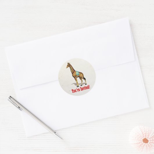 Circus Carnaval Dieren Giraffe Stickers (Envelop)